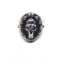 R002225 Big Genuine Sterling Silver Biker Ring Skull Solid Hallmarked 925 Handmade